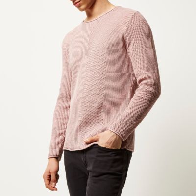 Pink stitch block jumper